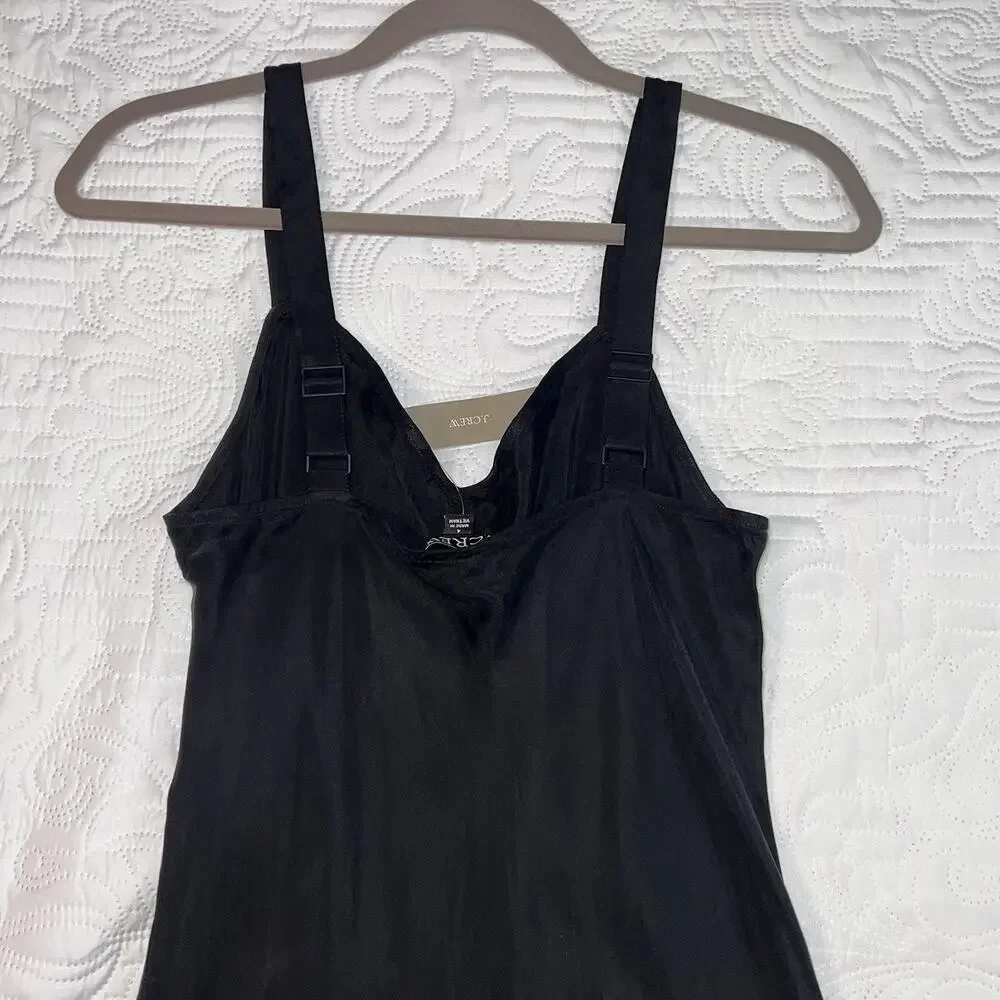 J.Crew Gwyneth Slip Dress Size 4 Black Cupro Blend V-Neck Classic Party NEW NWT - Picture 9 of 13